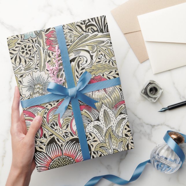 Papel De Presente William Morris Corncockle wallpaper floral (Presentear)