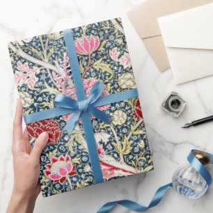 Papel De Presente William Morris Cray Design Floral Antigo Vintage