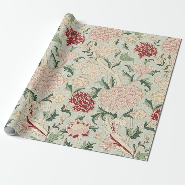 Papel De Presente William Morris Cray Floral (Desenrolado)
