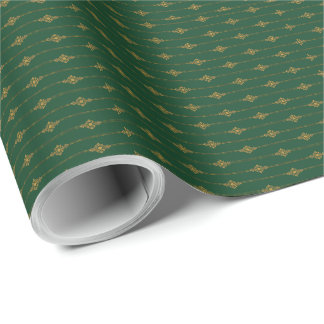 Papel De Presente William Morris Feriado Verde Dourado Faixa Person