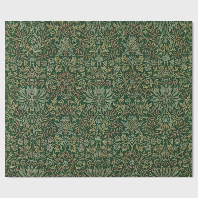Papel De Presente William Morris Flower Garden-Greens (Aberto)