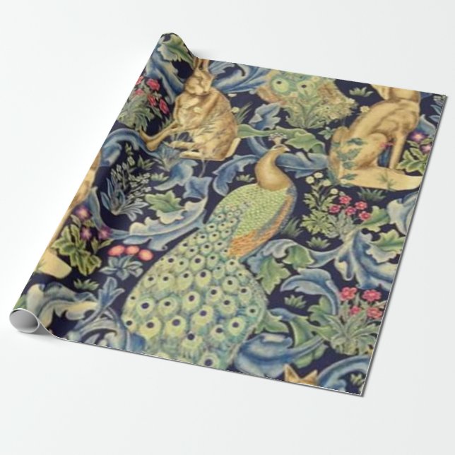 Papel De Presente William Morris Forest (Desenrolado)