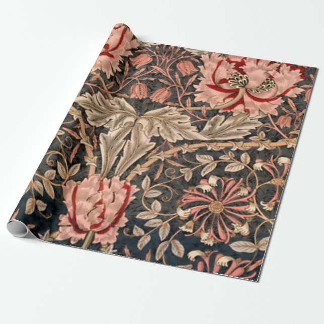 Papel De Presente William Morris Honeysuckle (Desenrolado)