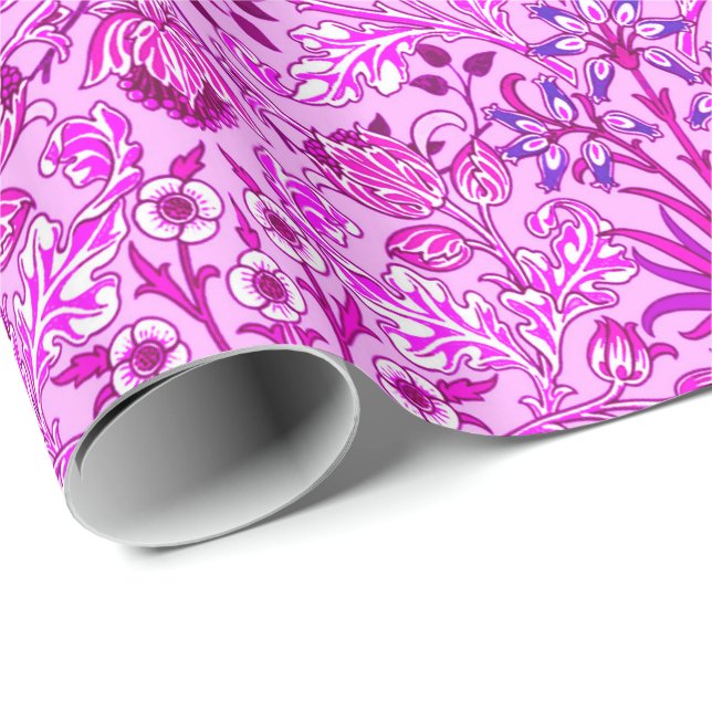 Papel De Presente William Morris Hyacinth Impressão, Lavanda e Viole (Ponta do rolo)