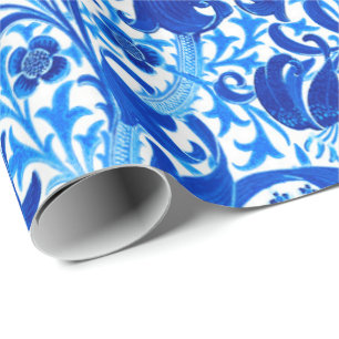 Papel De Presente William Morris Iris e Lily, Cobalt Blue