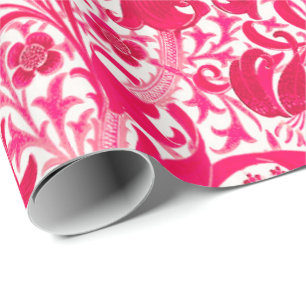Papel De Presente William Morris Iris e Lily, Fuchsia Pink