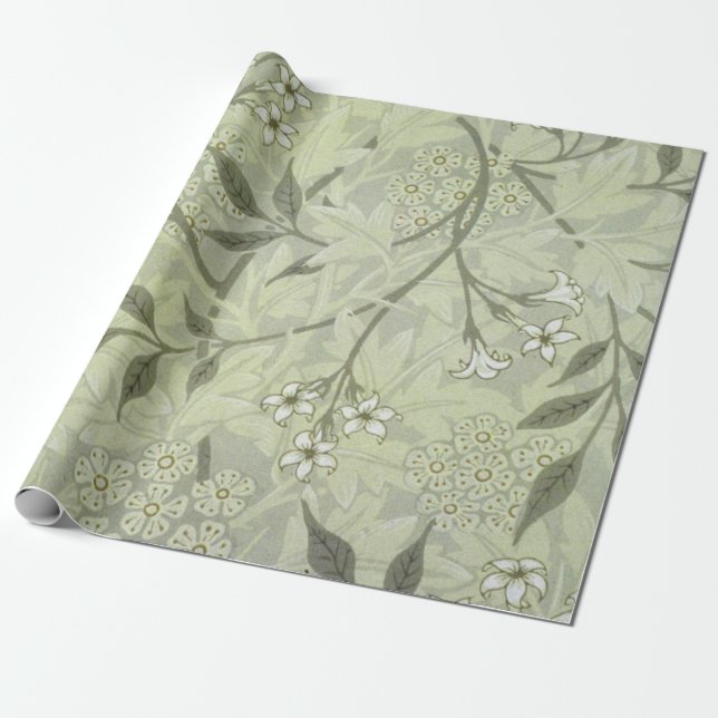 Papel De Presente William Morris Jasmine Botanical (Desenrolado)