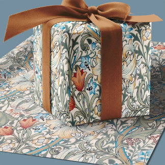 Papel De Presente William Morris Lily Art Nouveau Padrão Floral