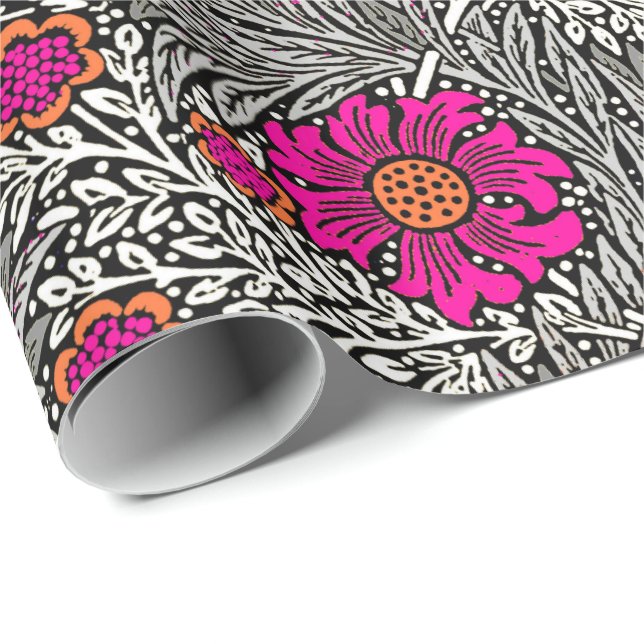 Papel De Presente William Morris Marigold, Cinzas / Cinzas e White (Ponta do rolo)