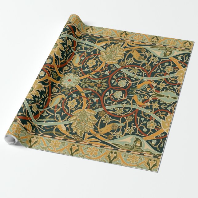 Papel De Presente William Morris Oriental Carpet Art (Desenrolado)