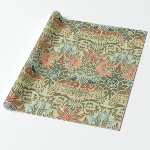 Papel De Presente William Morris Peacock e Dragon