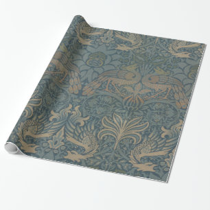 Papel De Presente William Morris Peacock e Galeria de DragõesHD