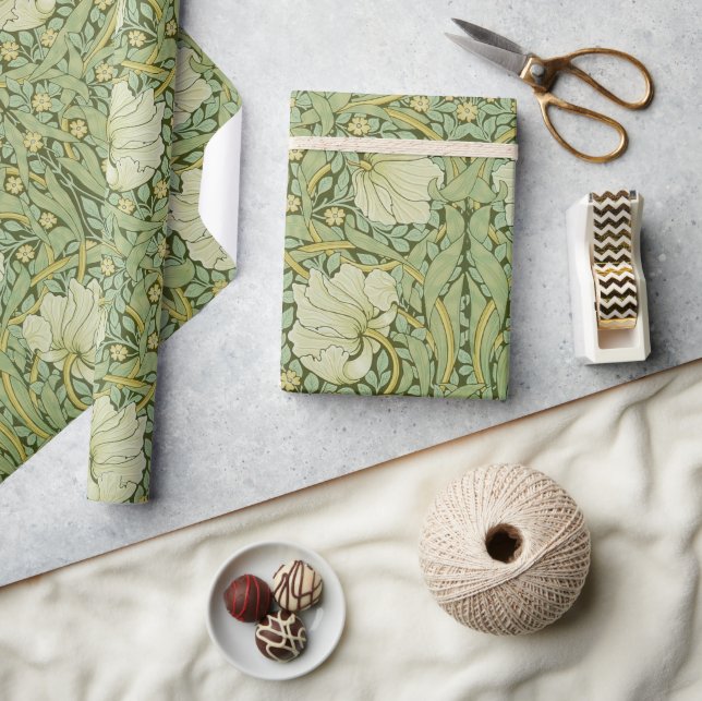 Papel De Presente William Morris Pimpernel Floral Blue Wallpaper (Artesanato)