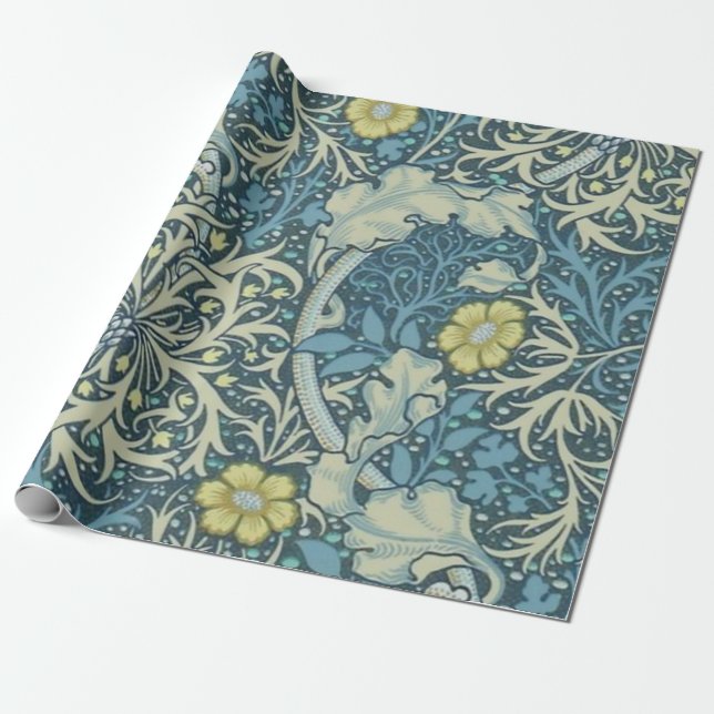 Papel De Presente William Morris Seaweed Pattern (Desenrolado)