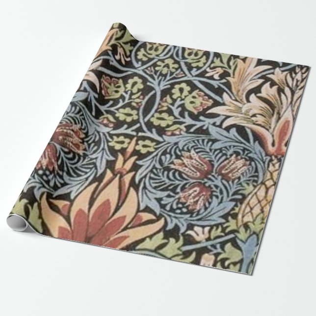 Papel De Presente William Morris Snakeshead (Desenrolado)
