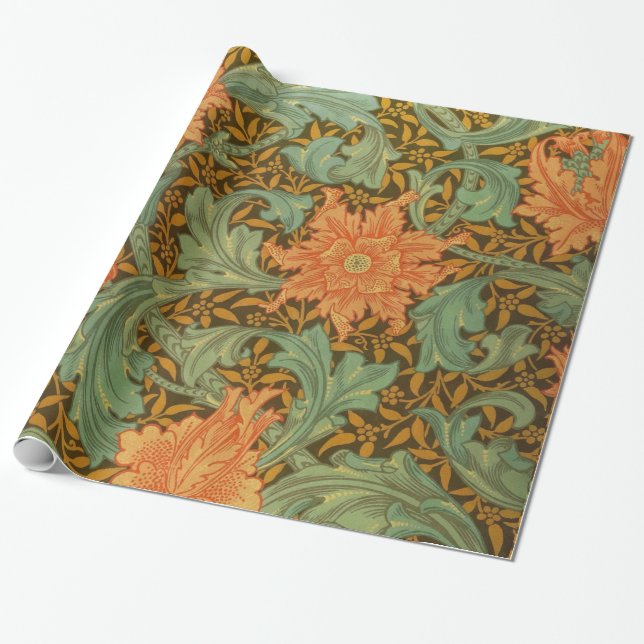 Papel De Presente William Morris Solteiro Stem Pattern Art Nouveau (Desenrolado)