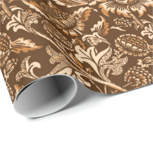 Papel De Presente William Morris Sunflower, Chocolate Brown & Beige