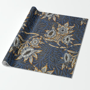 Papel De Presente William Morris Tulip Willow Blue Patterno
