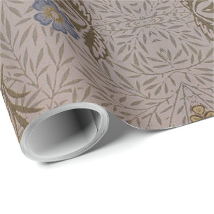 Papel De Presente William Morris Vintage Padrão Floral Azul