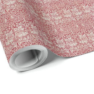 Papel De Presente William Morris Vintage Pink Brother Rabbit Birds