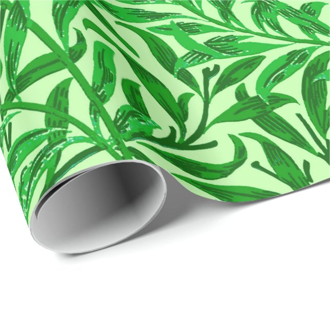 Papel De Presente William Morris Willow Bough, Emerald Green (Ponta do rolo)