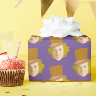 Papel De Presente Willy Wonka Stenciled Face Graphic