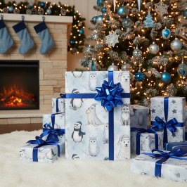 Papel De Presente Winter Arctic Animals Cute Polar Animals Christmas