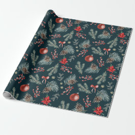 Papel De Presente Winter Botanicals Coquette Bow | Christmas