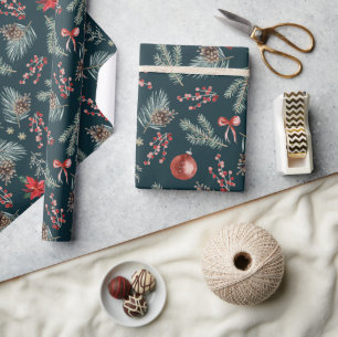 Papel De Presente Winter Botanicals Coquette Bow Natal