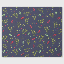 Papel De Presente Winter Christmas berries