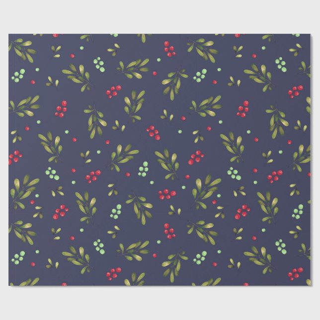 Papel De Presente Winter Christmas berries (Aberto)