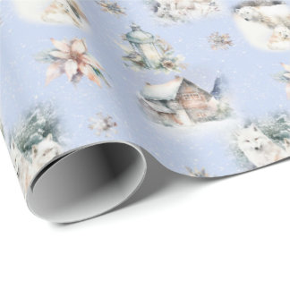Papel De Presente Winter Forest Watercolor Wrapping Paper