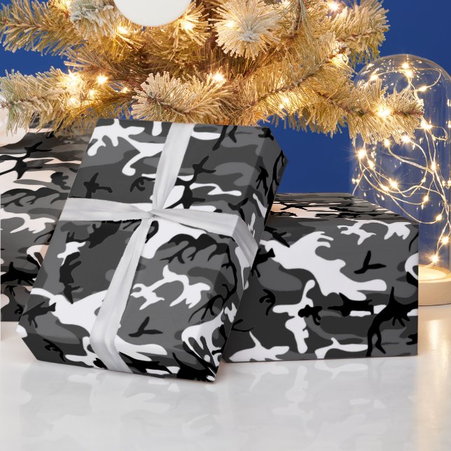 Papel De Presente Winter Ice Camo (Feriados)