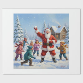Papel De Presente Winter Joy with Santa Claus