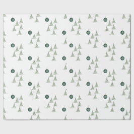 Papel De Presente Winter Pines Gift Wrap