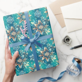 Papel De Presente Winter Snowflakes 