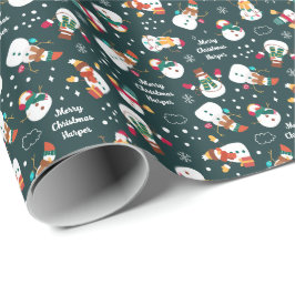 Papel De Presente Winter Snowman Personalizado Christmas