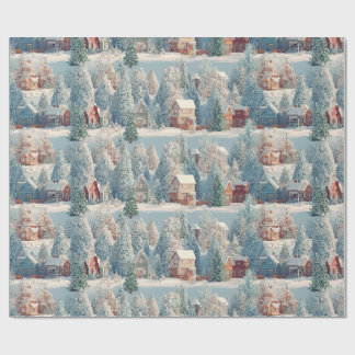 Papel De Presente Winter Wonderland Voxel Art