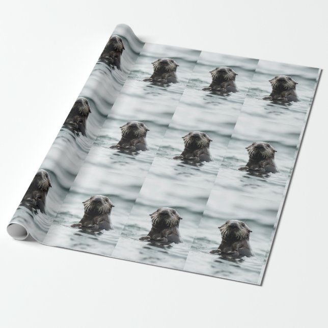 Papel De Presente Wise Otter (Desenrolado)