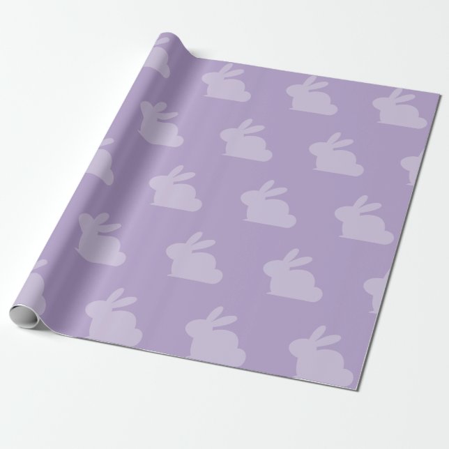 Papel De Presente Wisteria Purple Easter Bunny Wrappaper (Desenrolado)