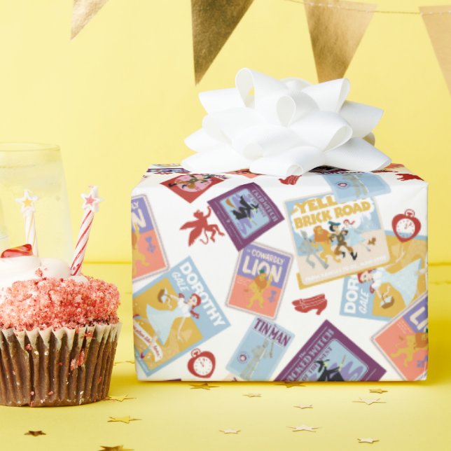 Papel De Presente Wizard of Oz™ Character Print Toss Pattern (Festa de aniversário)