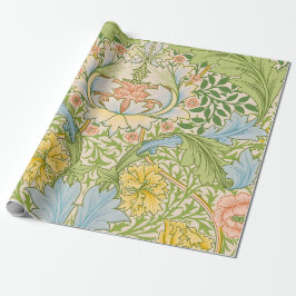 Papel De Presente Wm Morris Myrtle Floral Arte Novo Pastel
