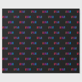 Papel De Presente WMSA Gift Wrap Logo Barras em Preto Mate, 1,8 m.
