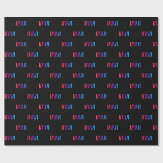 Papel De Presente WMSA Gift Wrap Logo Barras em Preto Mate, 1,8 m.