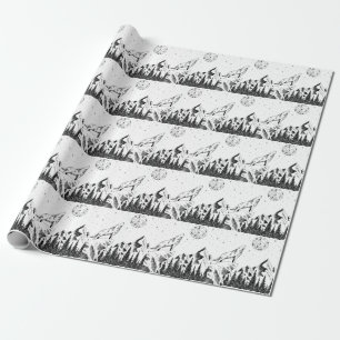 Papel De Presente Wolf Moon: Montanhas Desenho Gráfico.