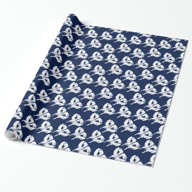 Papel De Presente Wolf Pup Wraping Paper Wolf Puppy Sled Dog Paper (Desenrolado)