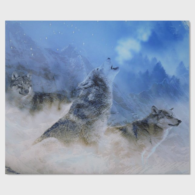 Papel De Presente Wolf Spirits (Aberto)