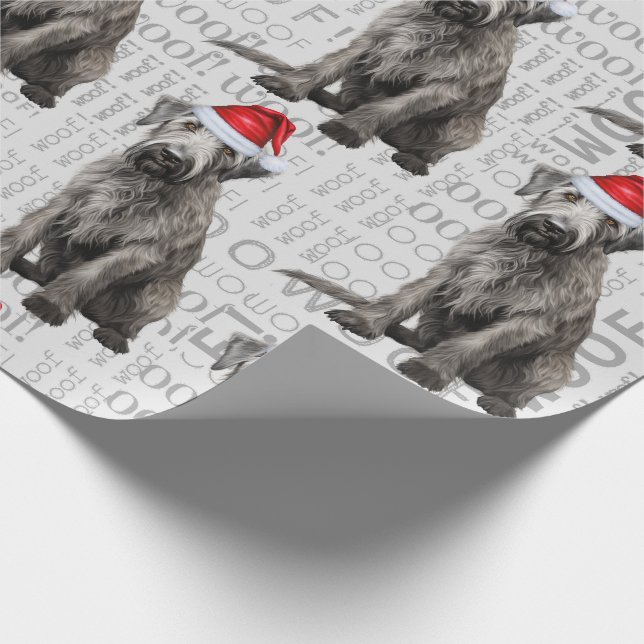 Papel De Presente Wolfhound dog Santa Christmas for Dog Lovers (Ponta)