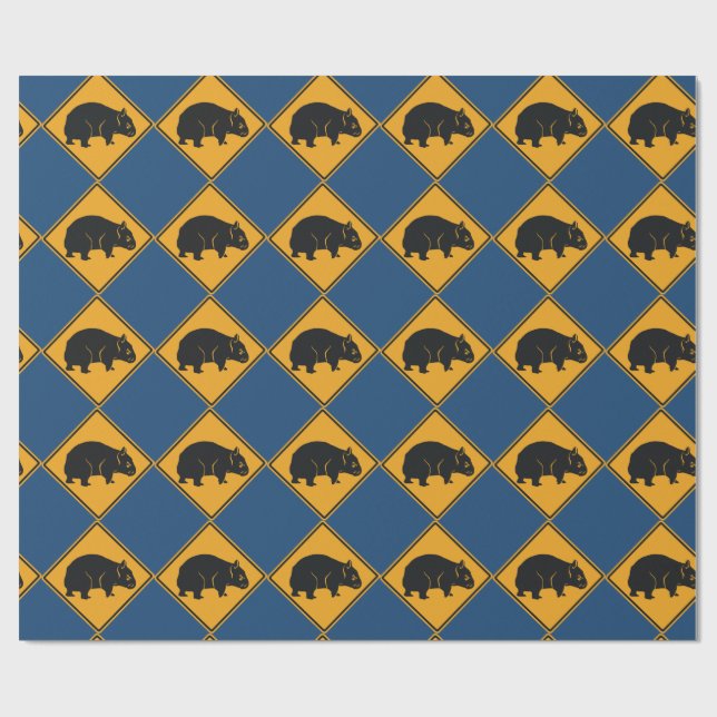 Papel De Presente Wombat Crossing de Advertência (Aberto)
