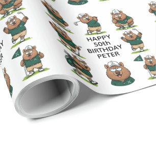 Papel De Presente wombats golfistas caprichosos